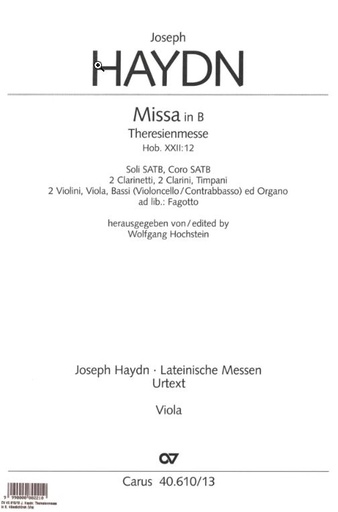 [217951] Theresienmesse in B, Hob. XXII:12