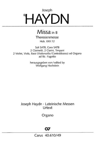 [217953] Theresienmesse in B, Hob. XXII:12