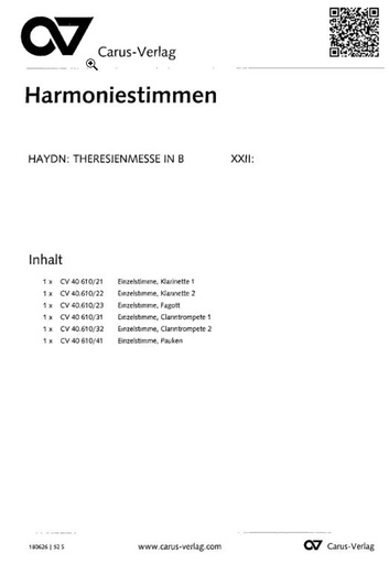 [217954] Theresienmesse in B, Hob. XXII:12