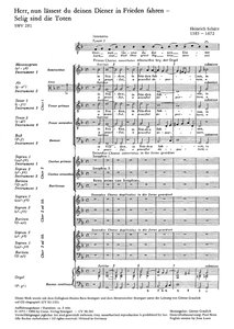 [175408] Herr, nun lässest du deinen Diener im Frieden fahren / Selig sind die Toten, SWV 281