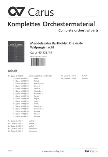 [318295] Die erste Walpurgisnacht, op. 60 / MWV D 3