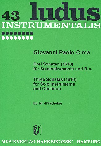 [7492] 3 Sonaten für Soloinstrumente und BC