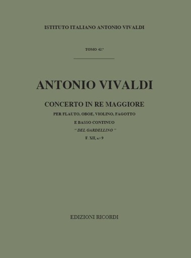 [156324] Concerto D-Dur RV 90 op. 44 / 15 F 12 / 9 Del Gardellino
